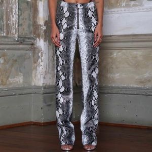I AM GIA Leather Snakeskin Pants